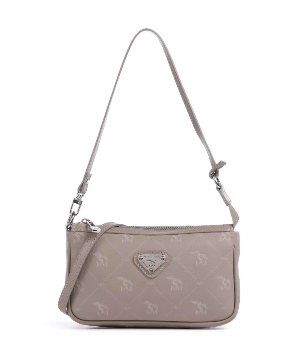 Pecarus Missy Schultertasche genarbtes Kalbsleder taupe