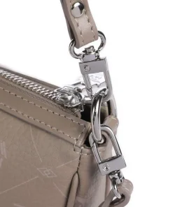 Pecarus Missy Schultertasche genarbtes Kalbsleder taupe
