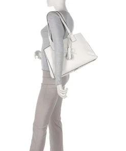 Peephole Shopper genarbtes Rindsleder weiß