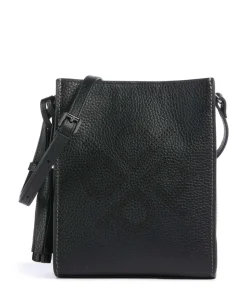 Peephole Umhängetasche genarbtes Rindsleder schwarz