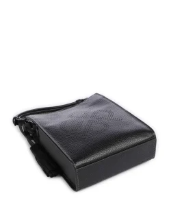 Peephole Umhängetasche genarbtes Rindsleder schwarz