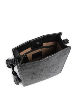 Peephole Umhängetasche genarbtes Rindsleder schwarz