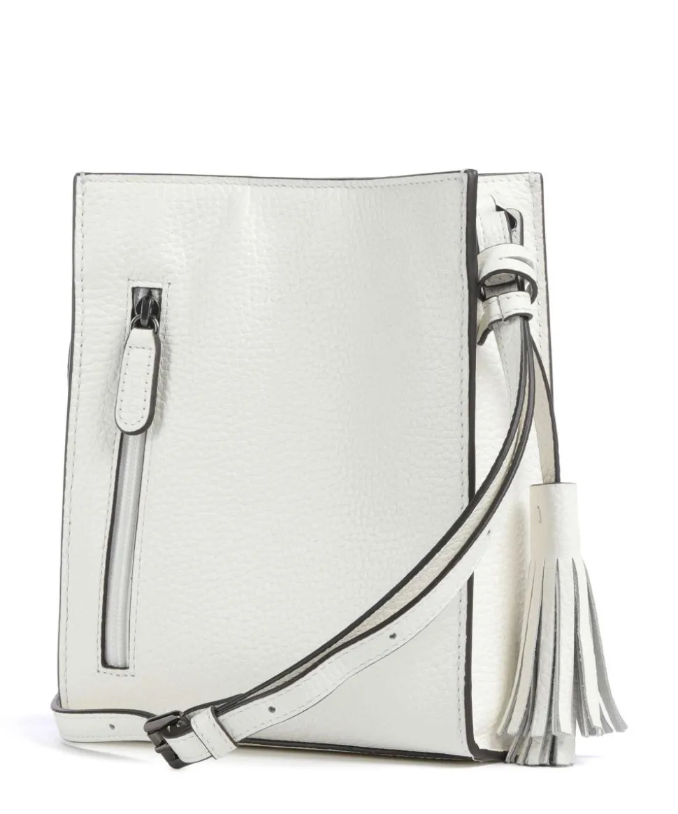 Peephole Umhängetasche genarbtes Rindsleder weiß