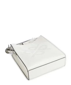 Peephole Umhängetasche genarbtes Rindsleder weiß