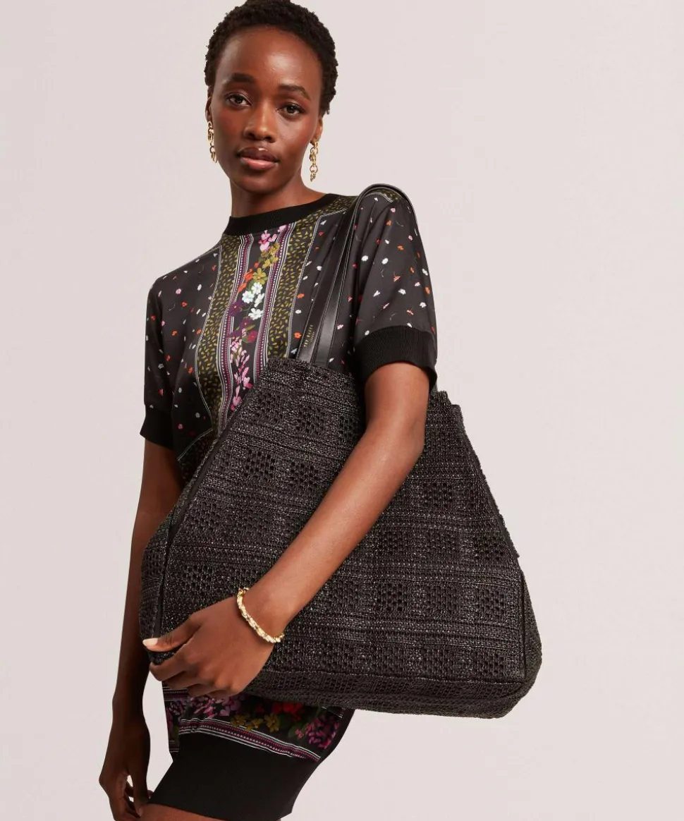 Periiee Shopper Bast schwarz