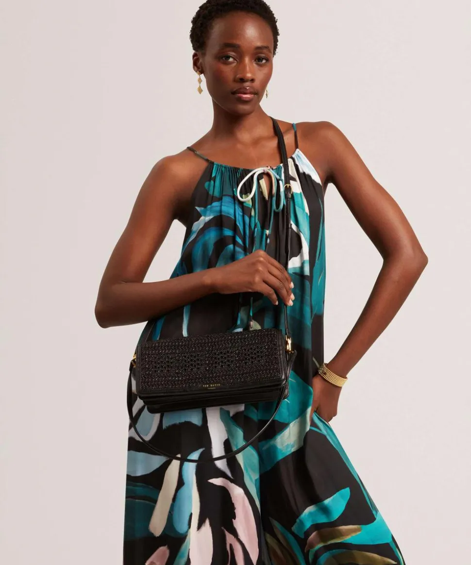 Pettria Schultertasche Bast schwarz