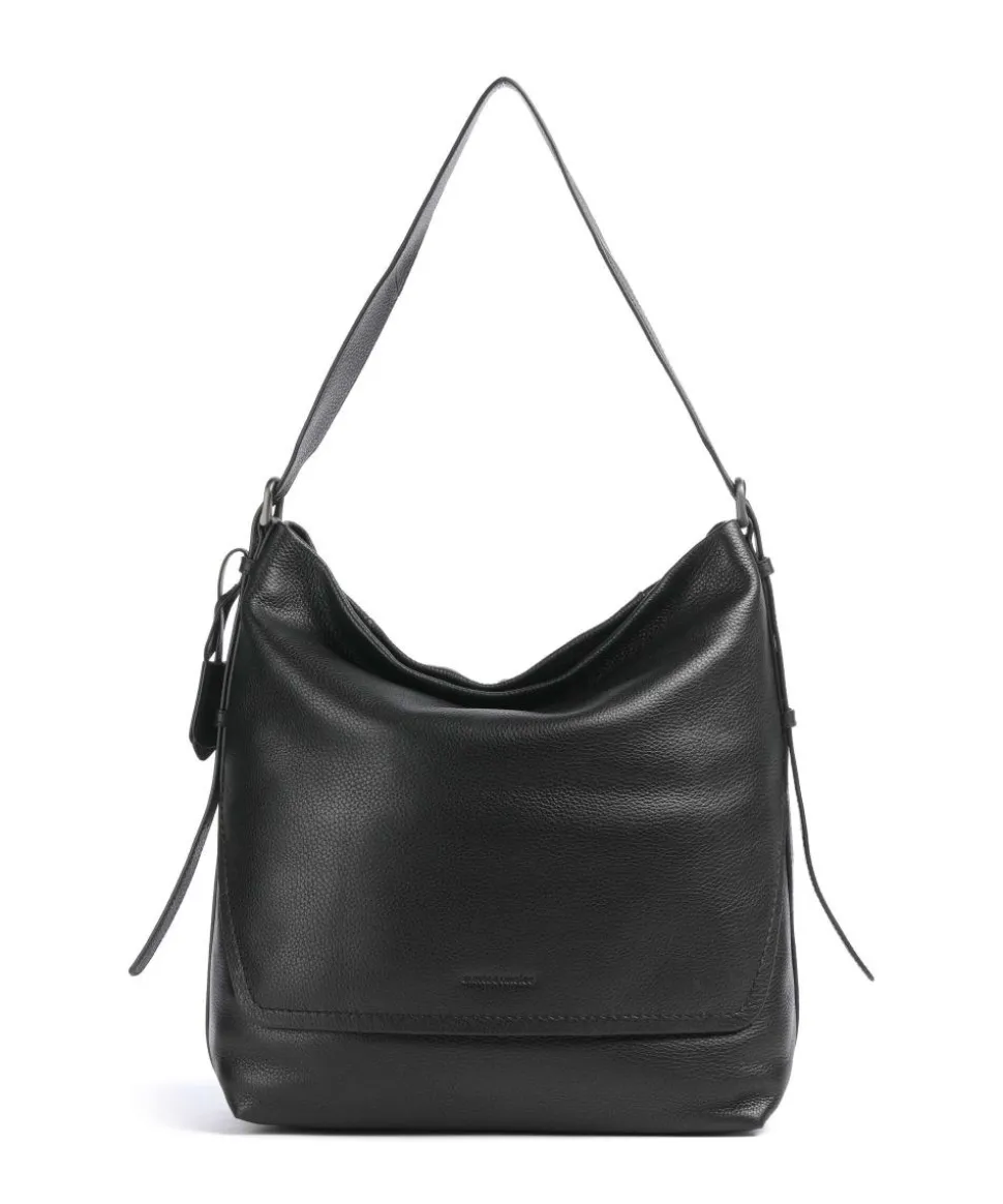 Philocalists Ally Beuteltasche genarbtes Rindsleder schwarz