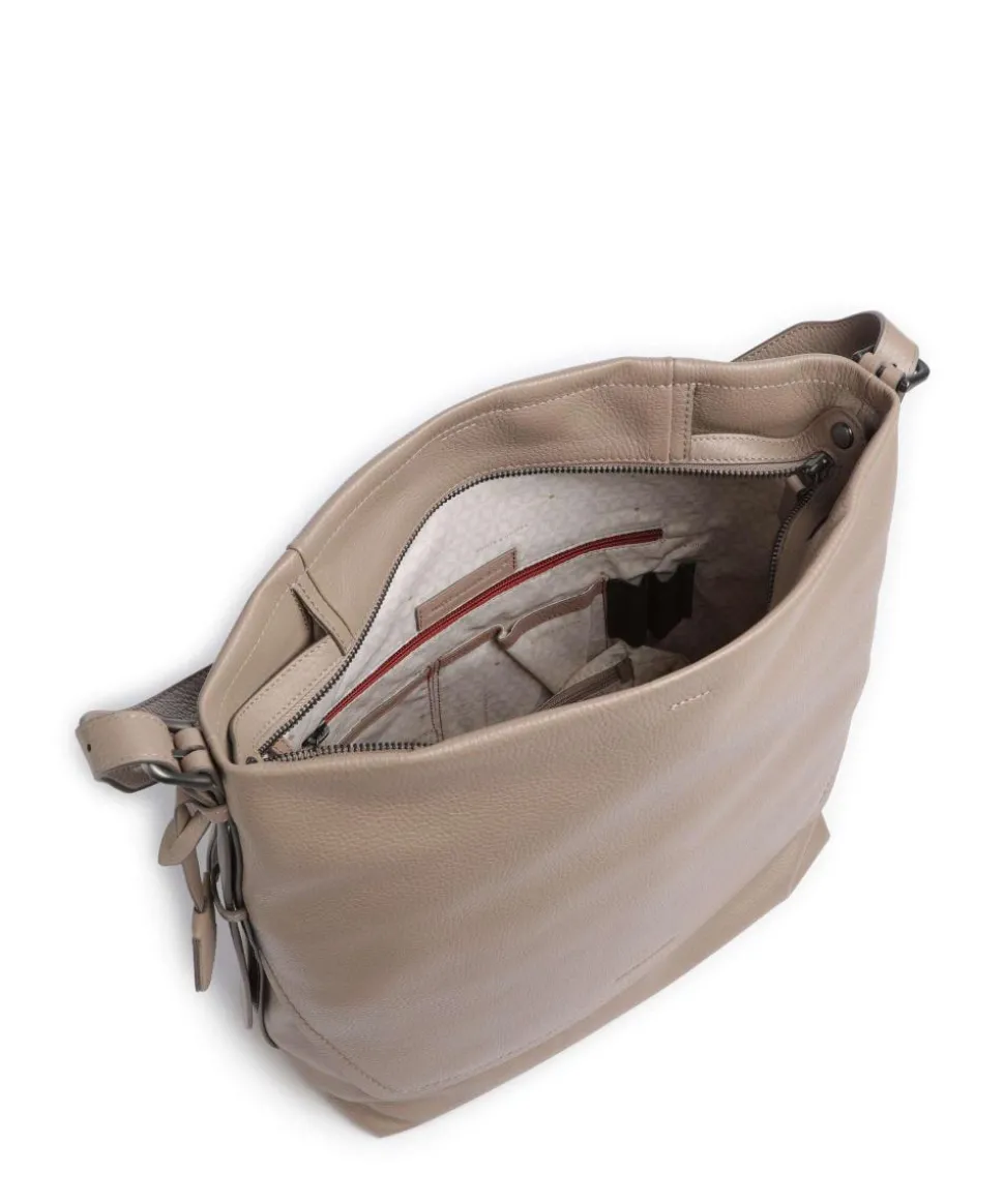 Philocalists Ally Beuteltasche genarbtes Rindsleder beige