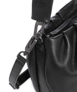 Philocalists Pearl Schultertasche genarbtes Leder schwarz