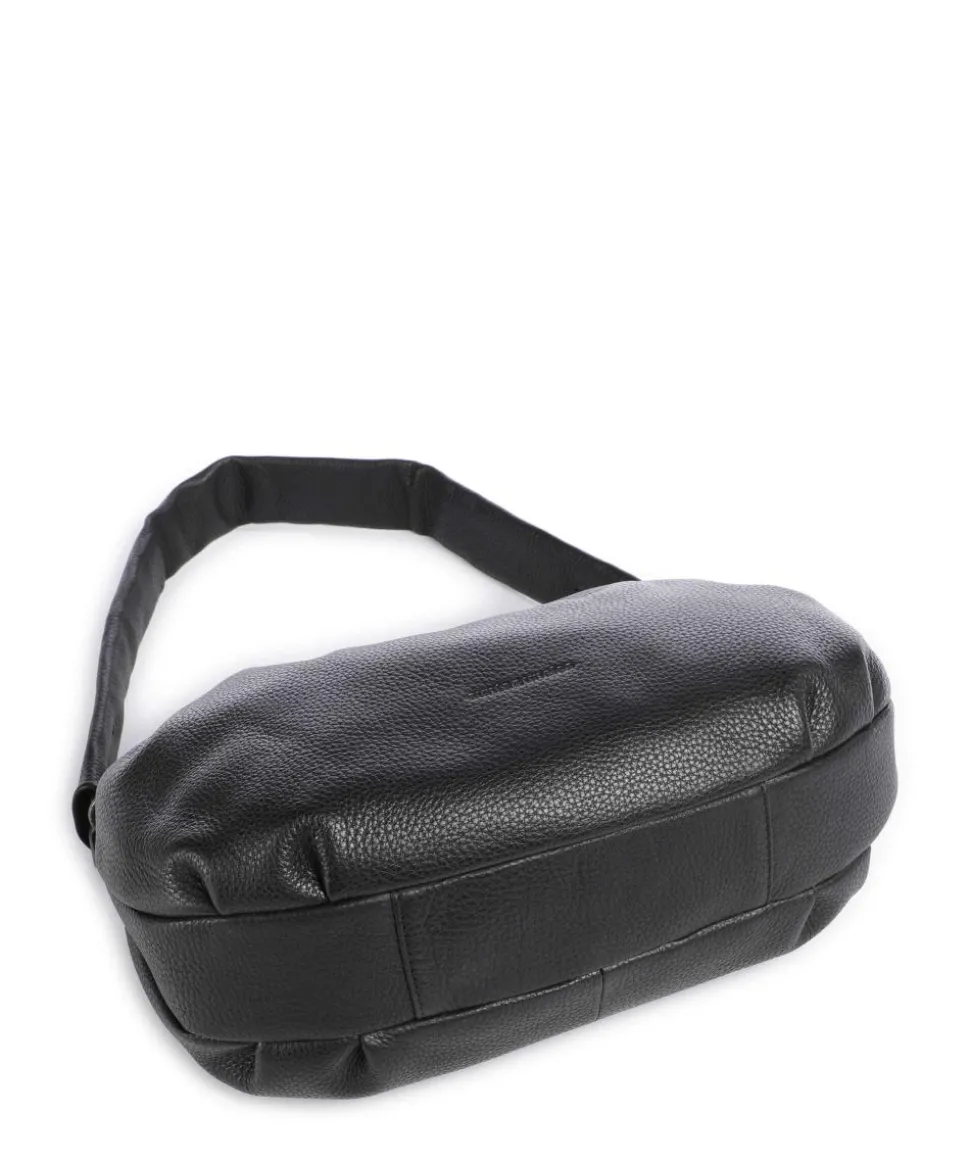 Philocalists Pearl Schultertasche genarbtes Leder schwarz