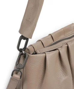 Philocalists Pearl Schultertasche genarbtes Leder beige