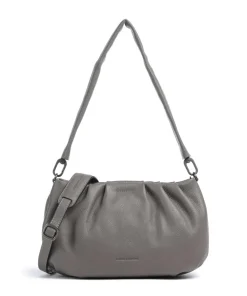 Philocalists Pearl Schultertasche genarbtes Leder grau