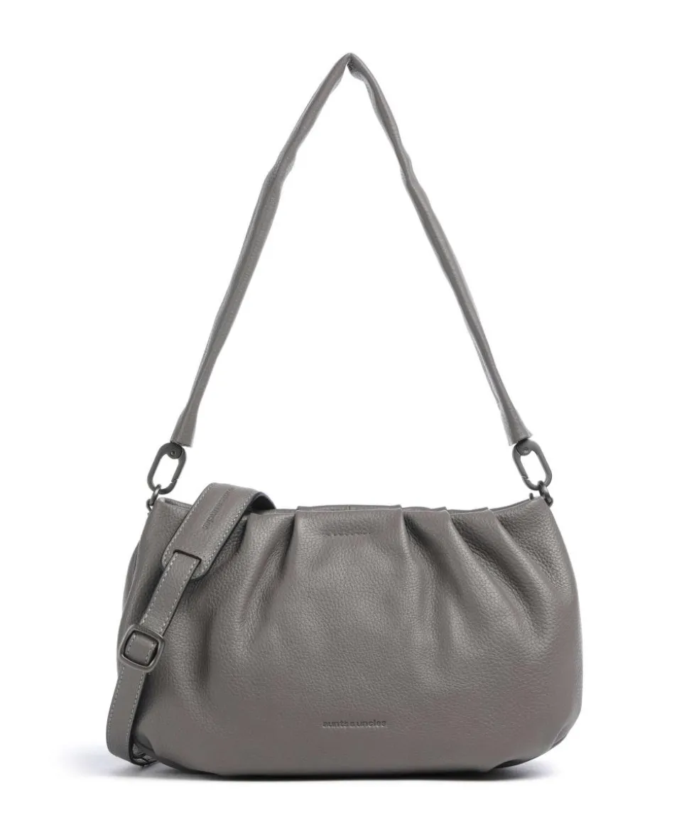 Philocalists Pearl Schultertasche genarbtes Leder grau