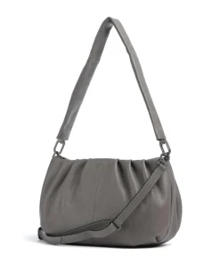 Philocalists Pearl Schultertasche genarbtes Leder grau