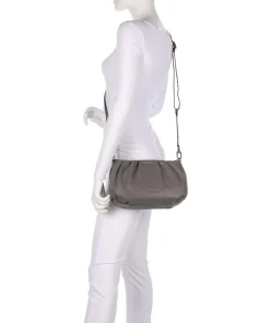 Philocalists Pearl Schultertasche genarbtes Leder grau