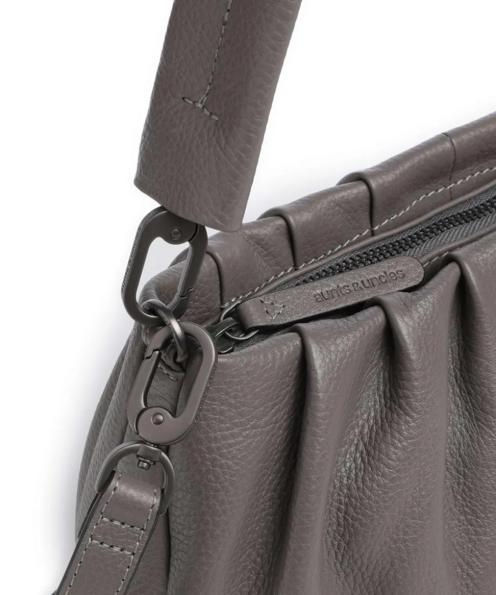 Philocalists Pearl Schultertasche genarbtes Leder grau