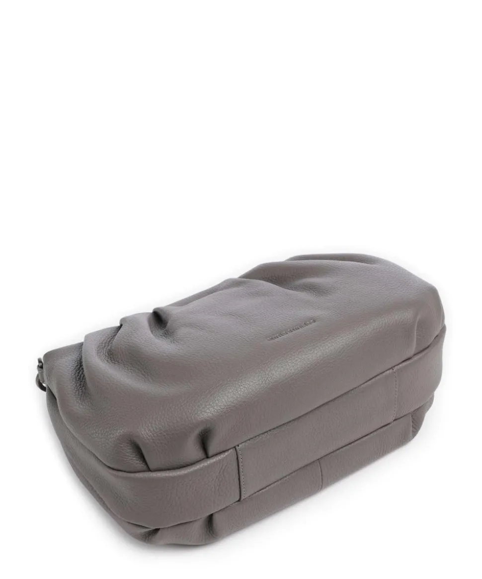 Philocalists Pearl Schultertasche genarbtes Leder grau