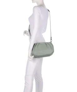 Philocalists Pearl Schultertasche genarbtes Leder grünblau