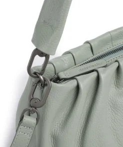 Philocalists Pearl Schultertasche genarbtes Leder grünblau