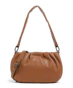 Philocalists Pearl Schultertasche genarbtes Leder braun