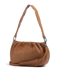 Philocalists Pearl Schultertasche genarbtes Leder braun