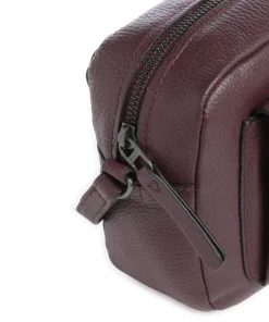 Philocalists Posh Umhängetasche genarbtes Leder bordeaux