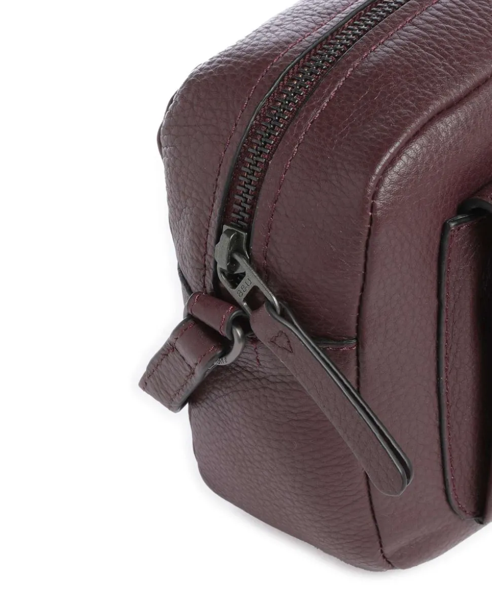 Philocalists Posh Umhängetasche genarbtes Leder bordeaux