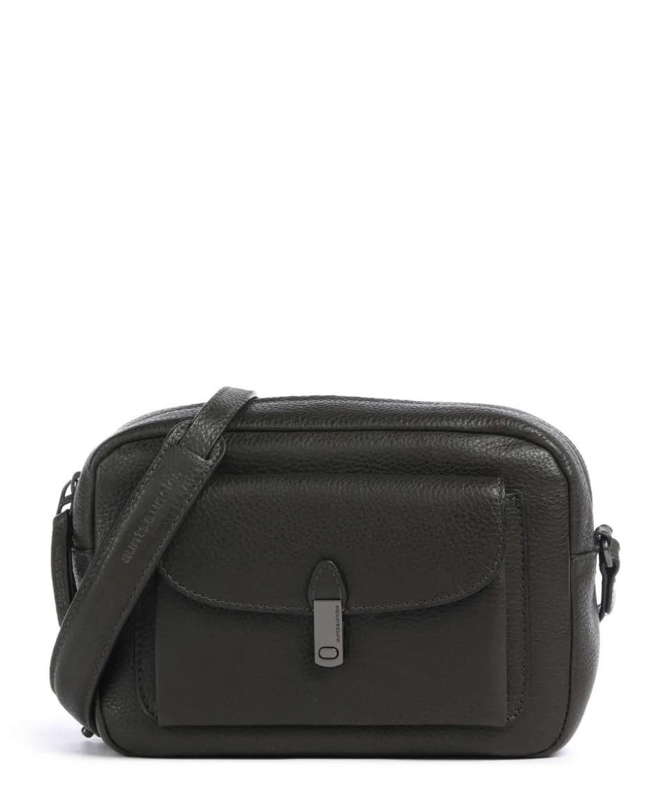 Philocalists Posh Umhängetasche genarbtes Leder khaki