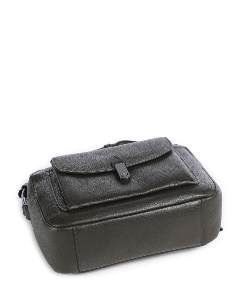 Philocalists Posh Umhängetasche genarbtes Leder khaki