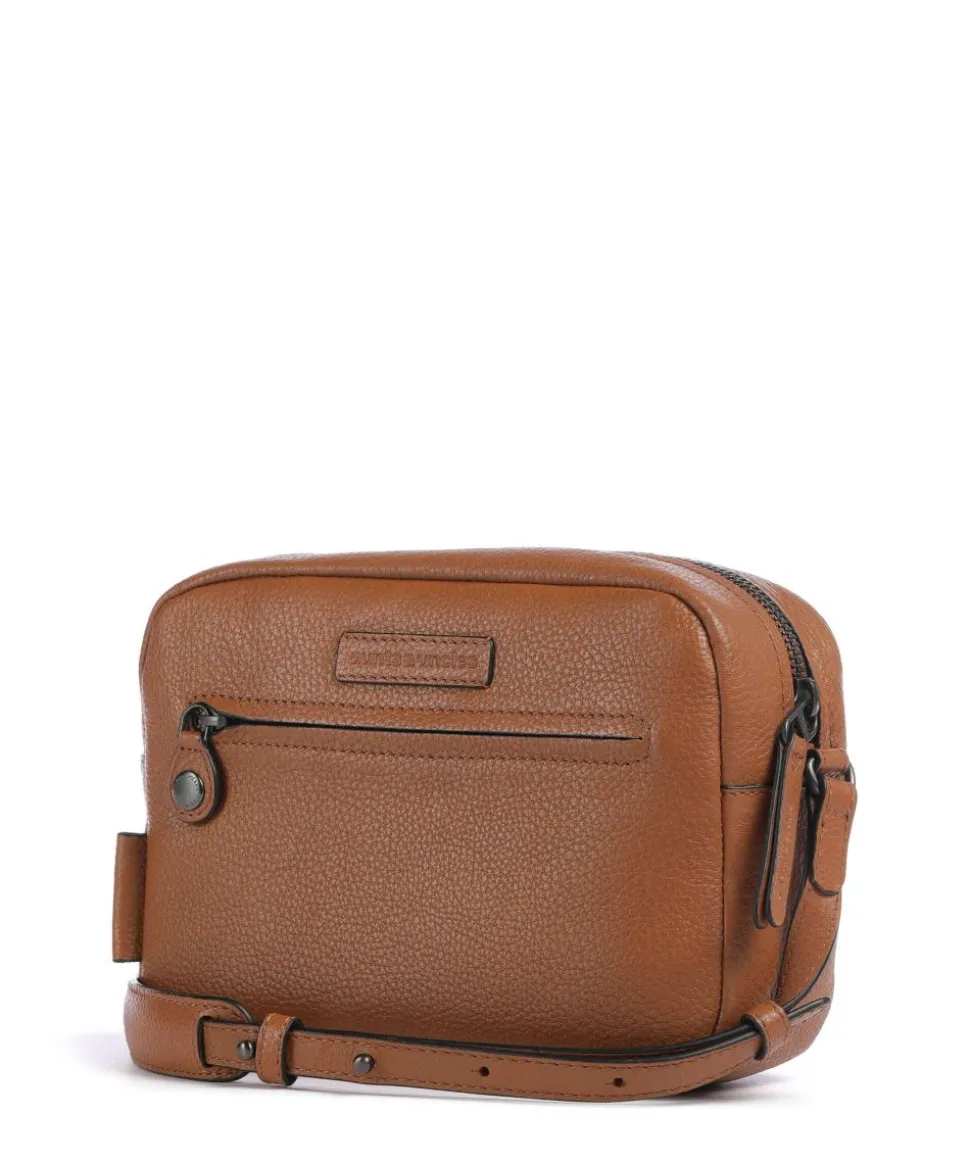 Philocalists Posh Umhängetasche genarbtes Leder braun