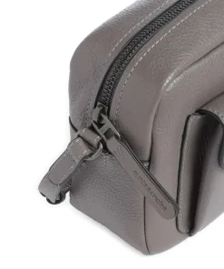 Philocalists Posh Umhängetasche genarbtes Leder dunkelgrau