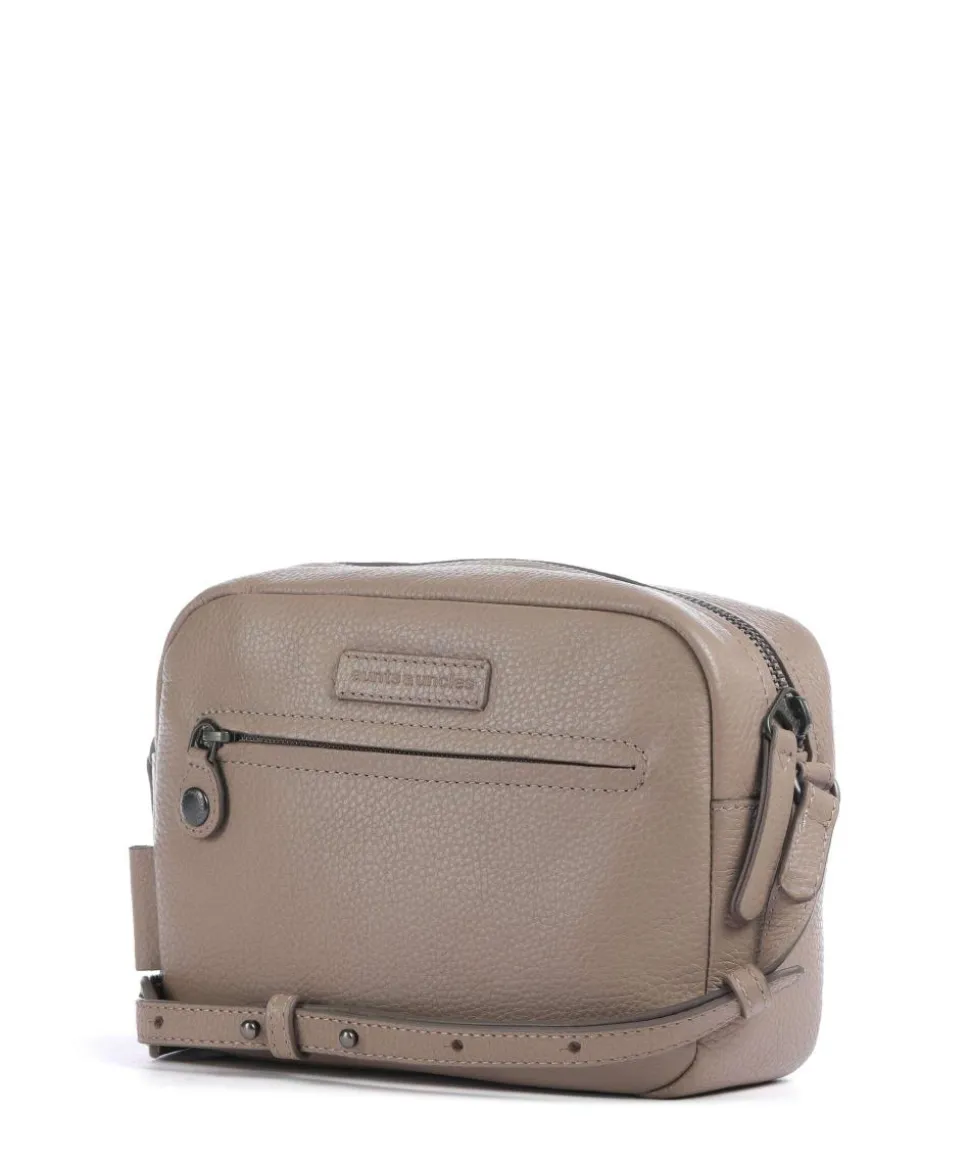 Philocalists Posh Umhängetasche genarbtes Leder taupe