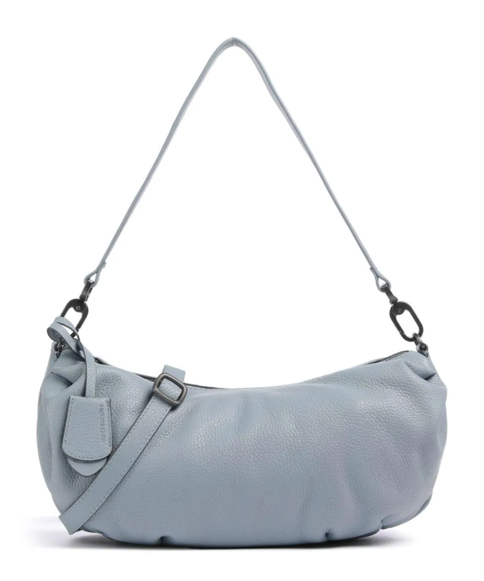 Philocalists Sparkle Beuteltasche genarbtes Leder hellblau