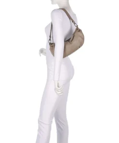 Philocalists Sparkle Beuteltasche genarbtes Leder beige