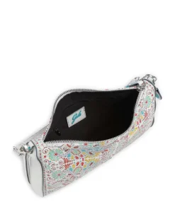 Phoenix Maioliche Pepita Schultertasche genarbtes Kalbsleder weiß