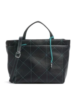 Pienza Handtasche genarbtes Leder schwarz