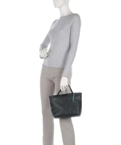 Pienza Handtasche genarbtes Leder schwarz