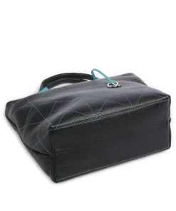 Pienza Handtasche genarbtes Leder schwarz