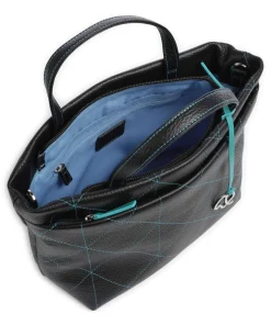 Pienza Handtasche genarbtes Leder schwarz