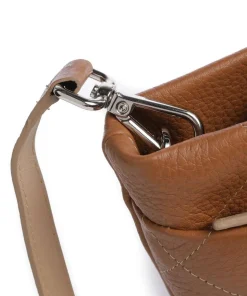 Pienza Handtasche genarbtes Leder cognac