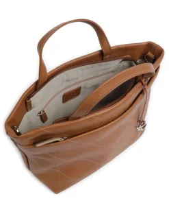 Pienza Handtasche genarbtes Leder cognac
