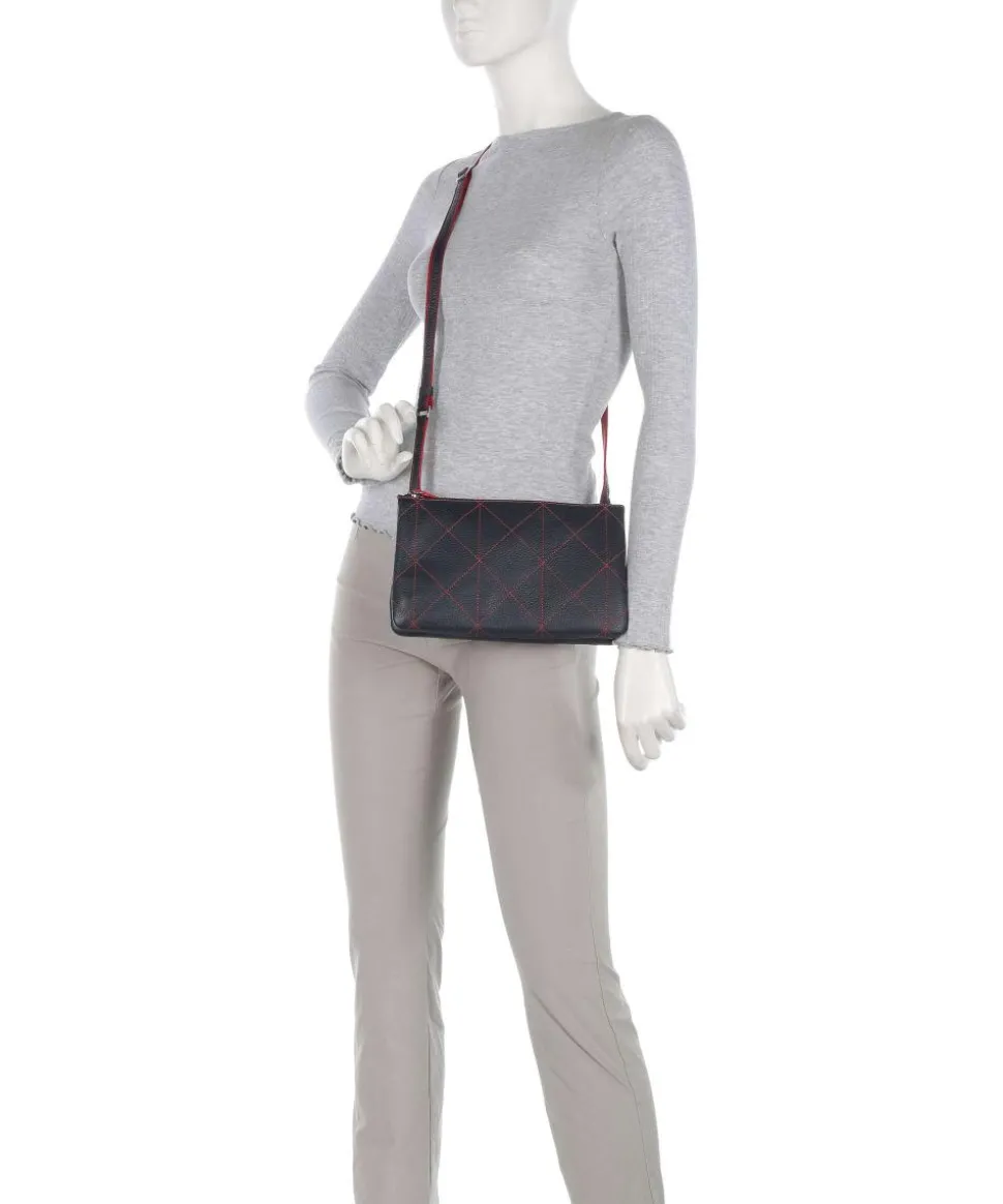 Pienza Umhängetasche genarbtes Leder dunkelblau