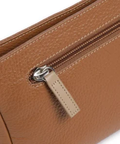 Pienza Umhängetasche genarbtes Leder cognac