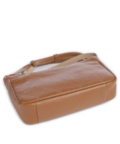 Pienza Umhängetasche genarbtes Leder cognac