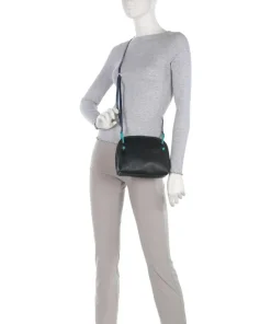 Pienza Umhängetasche genarbtes Leder schwarz