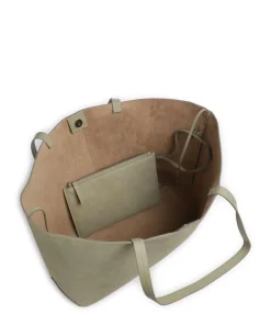 Pija Shopper aufgerautes Kalbsleder graugrün