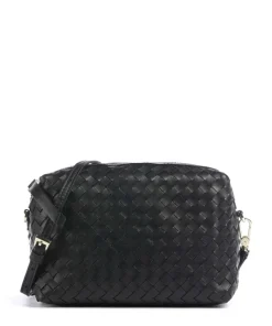 Piuma Kaia Umhängetasche fein genarbtes Leder schwarz