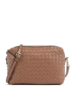 Piuma Kaia Umhängetasche fein genarbtes Leder braun