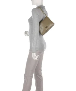 Piuma_Lucido Puffer Schultertasche weiches Rindsleder taupe