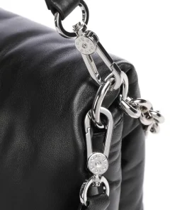 Piuma_Lucido Puffer Schultertasche fein genarbtes Rindsleder schwarz